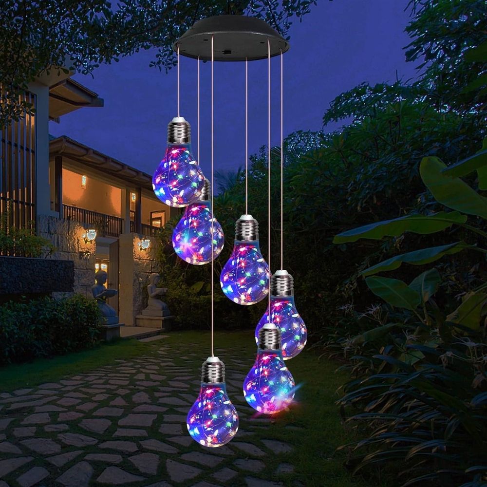 Solar Wind Chimes Lights Outdoor, 27.5in LED Color Changing Hanging Lantern with Auto On/Off, Waterproof Solar Garden Decor for Patio, Yard and Tree