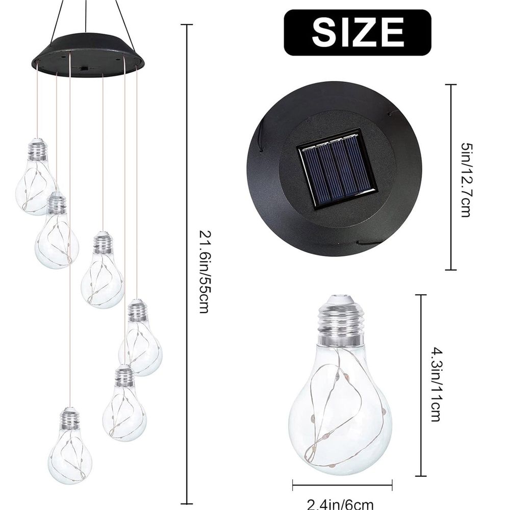 Solar Wind Chimes Lights Outdoor, 27.5in LED Color Changing Hanging Lantern with Auto On/Off, Waterproof Solar Garden Decor for Patio, Yard and Tree
