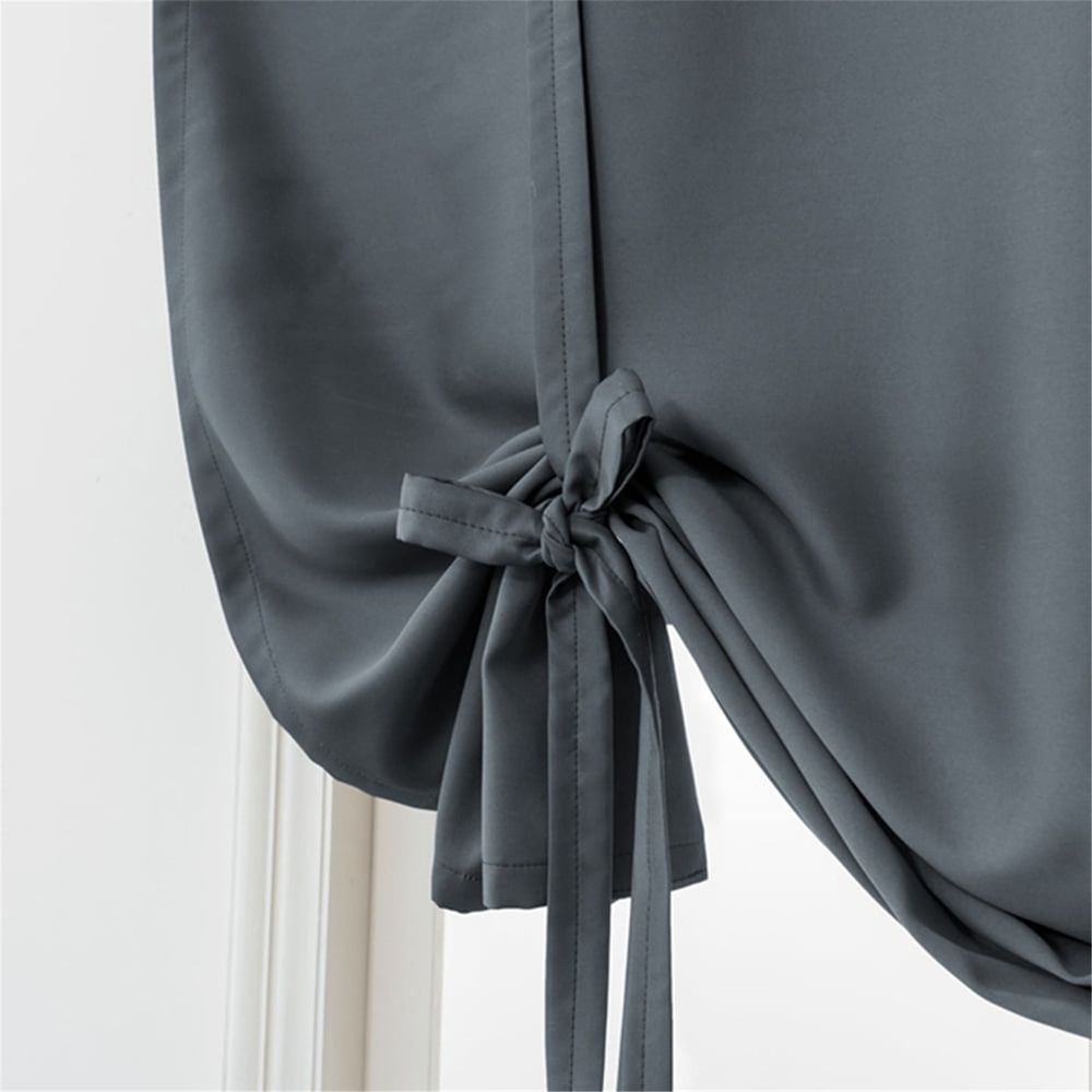 Curtain for Bathroom Kitchen Adjustable Balloon Roman Curtains for Small Window Room Darkening Shades Drapes Panel Rod Pocket Purple Home Decor
