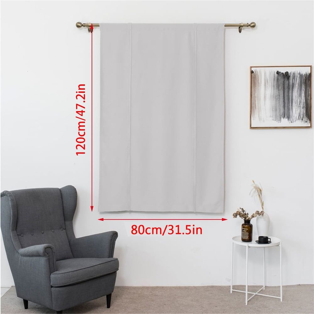1Pc Insulated Blackout Adjustable Tie Up Shade Curtain Window Treatment for Kids Room Small Windows Thermal Insulated Window Shades for Bathroom Kitchen Rod Pocket(30 *46 Inches)