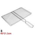 Non-Stick Fish Grilling Basket Metal Handle Barbecue Tool Meat Bacon Net BBQ Rack Grill Outdoor Steel Accessories