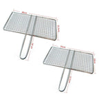 Non-Stick Fish Grilling Basket Metal Handle Barbecue Tool Meat Bacon Net BBQ Rack Grill Outdoor Steel Accessories