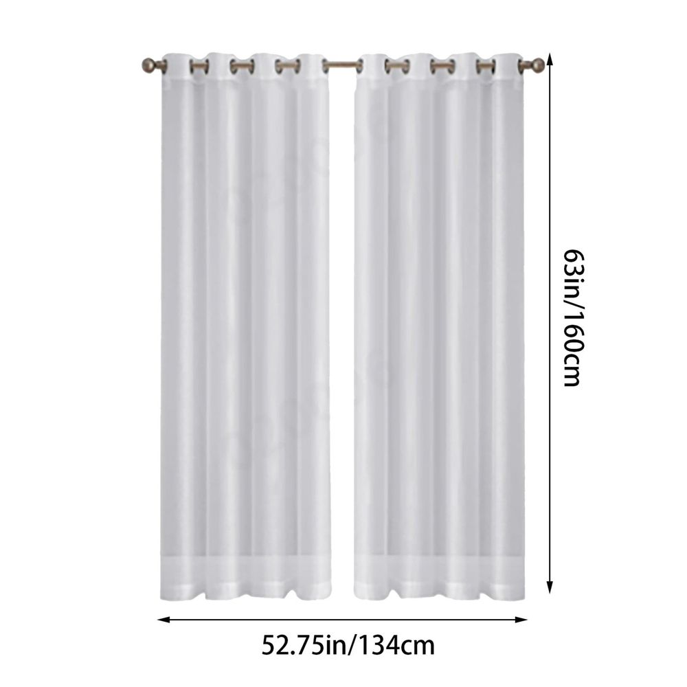 Curtains*2 Pieces White Sheer Curtains Linen Look Semi Transparent Voile White Curtains for Living Dining Room Drapes 54 X 84 Inch Long Set of 2 Panels White Sheer Curtains Linen Look