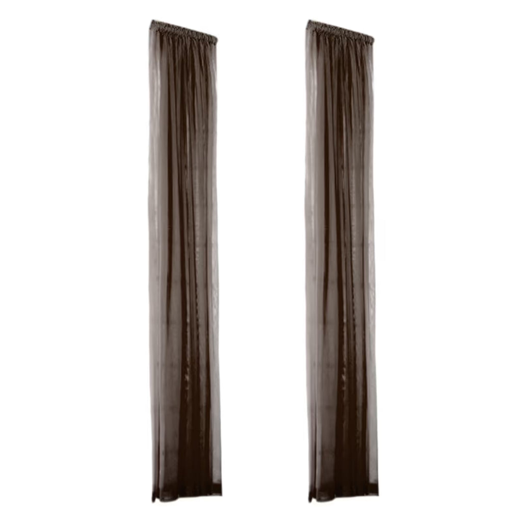 Natural Pinch Pleat Sheer Curtains 78.74 Inches Long Linen Textured Drapes for Living Room Bedroom Faux Linen Curtains, 2 Panels, 31" W x 78.74" L - Brown