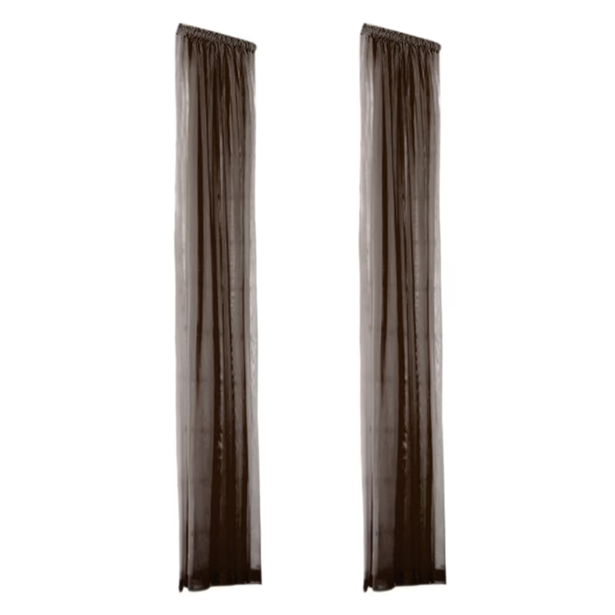 Natural Pinch Pleat Sheer Curtains 78.74 Inches Long Linen Textured Drapes for Living Room Bedroom Faux Linen Curtains, 2 Panels, 31" W x 78.74" L - Brown