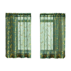 Christmas Sheer Curtains, 2 Packs 37*25" Green Sheer Short Curtains for for Living Room Kitchen Windows