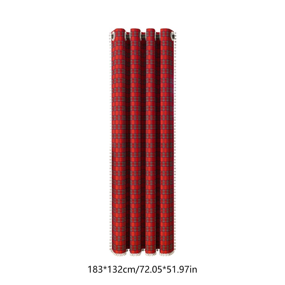 Christmas Red Plaid Curtains 52" x 72" Red and Black Green Buffalo Plaid Curtain Farmhouse Xmas Window Drapes for Living Room Bathroom Home Decoration, 1 Panels