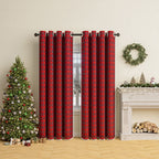 Christmas Red Plaid Curtains 52" x 72" Red and Black Green Buffalo Plaid Curtain Farmhouse Xmas Window Drapes for Living Room Bathroom Home Decoration, 1 Panels