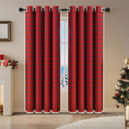 Christmas Red Plaid Curtains 52" x 72" Red and Black Green Buffalo Plaid Curtain Farmhouse Xmas Window Drapes for Living Room Bathroom Home Decoration, 1 Panels
