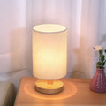 Bedside Table Lamp,Bedroom Solid Wood Lamps with Modern Fabric Shade Reading Nightstand Lamps for Living Room, Kids Room, College Dorm,Office