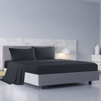Royal Comfort 1000TC Hotel Grade Bamboo Cotton Sheets Pillowcases Set Ultrasoft - Queen - Charcoal