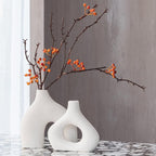 Ceramic Set of 2 Modern White Vases for Home Decor