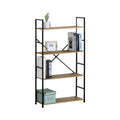 CARLA HOME 4 Tier Bookshelf - Industrial Display Shelf - Brown - Rustic - Steel - Living Room Office