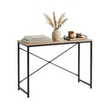 CARLA HOME Office Desk Computer Table - Metal Frame - Oak - 100cm - Brown - Rustic