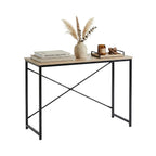 CARLA HOME Office Desk Computer Table - Metal Frame - Oak - 100cm - Brown - Rustic