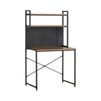 CARLA HOME Computer Desk with Hutch Shelves and Pegboard - Brown - Rustic - Steel