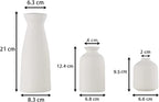 Ceramic Set of 3 Modern White Vases for Home Decor