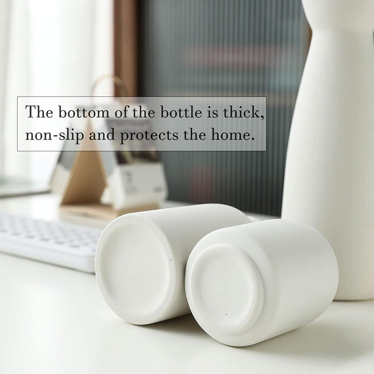 Ceramic Set of 3 Modern White Vases for Home Decor