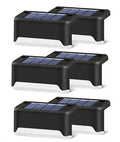 Multicoloured warm Solar LED Deck Lights - Black, 12-Pack, Waterproof Outdoor Lighting for Garden, Patio, Pathway, and Stairs