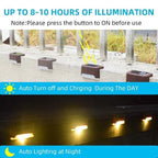 Multicoloured warm Solar LED Deck Lights - Black, 12-Pack, Waterproof Outdoor Lighting for Garden, Patio, Pathway, and Stairs