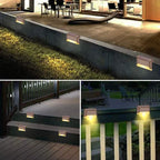 Outdoor Solar LED Deck Lights - 12-Pack Multicoloured Warm White Pathway and Garden Lamps