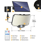 238LED Solar Powered Motion Sensor Outdoor Flood Light in Black
