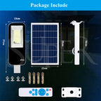 Solar LED Street Light Black Waterproof Outdoor Flood Lamp with Remote Control
