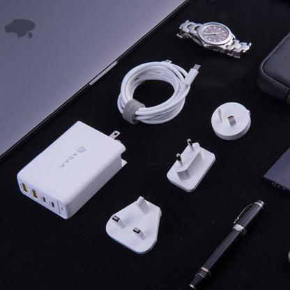 Omnia Pro 100W Most Powerful Compact Fast Charger USB-C USB-A White MacBook Laptop iPad iPhone