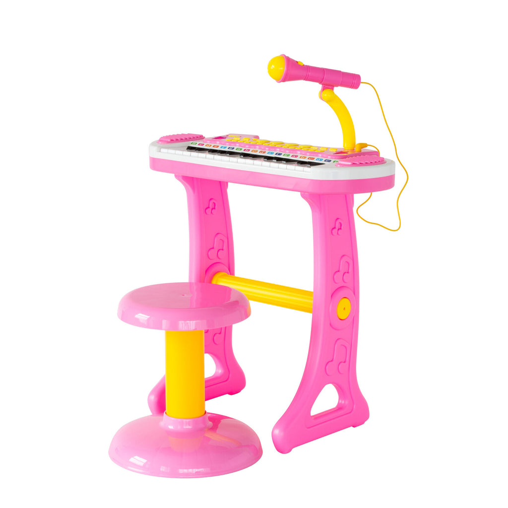 Children's Electronic Keyboard with Stand (Pink) Musical Instrument Toy