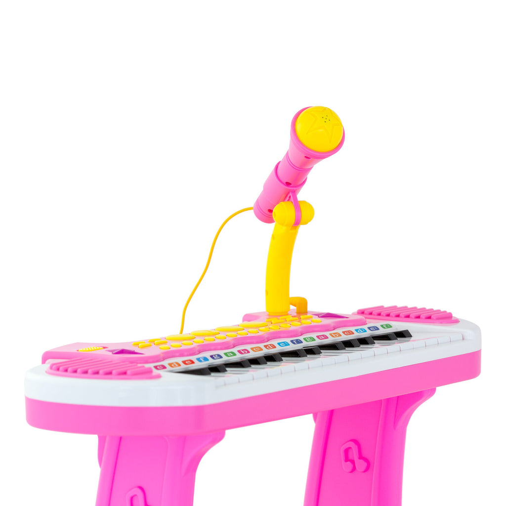 Children's Electronic Keyboard with Stand (Pink) Musical Instrument Toy