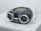 Portable CD Player (Black) 4W Speaker with FM Radio & AUX In