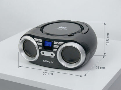 Portable CD Player (Black) 4W Speaker with FM Radio & AUX In