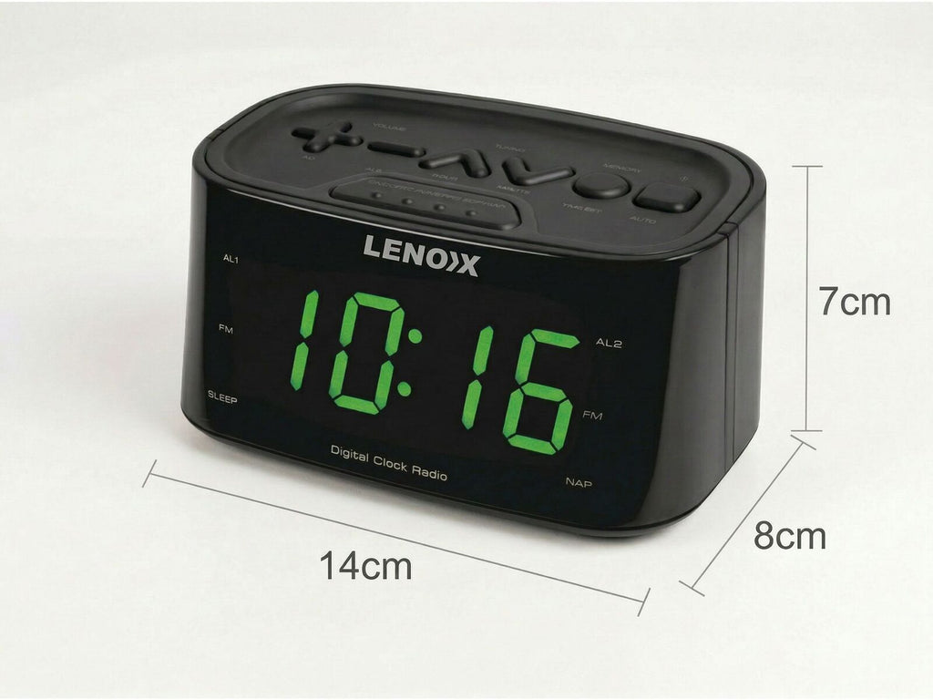 Smartphone-Charging Alarm Clock & FM Radio (Black) w/ USB Port