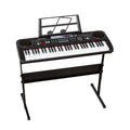 61-Key Electronic Learning Piano Keyboard, Light-Up Keys, LCD Display, with Music Stand Holder