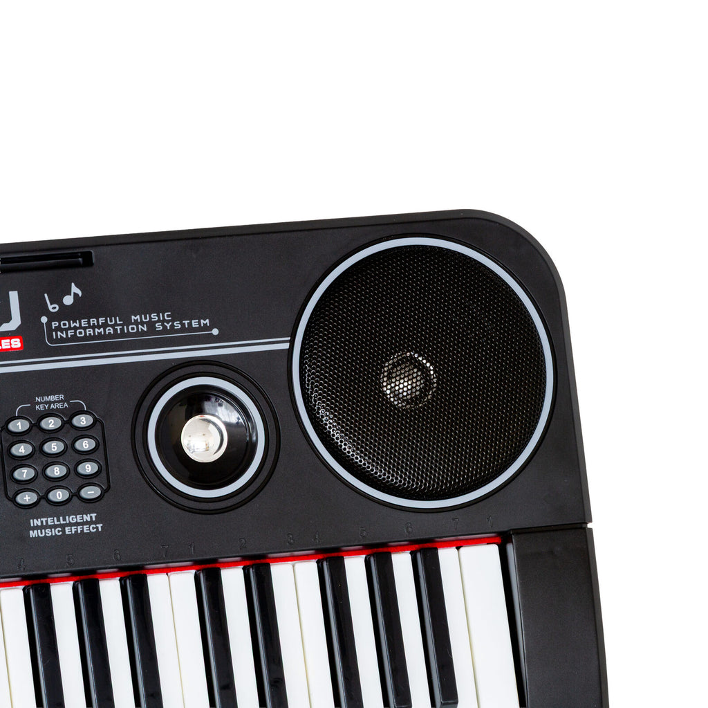 61-Key Electronic Learning Piano Keyboard, Light-Up Keys, LCD Display, with Music Stand Holder