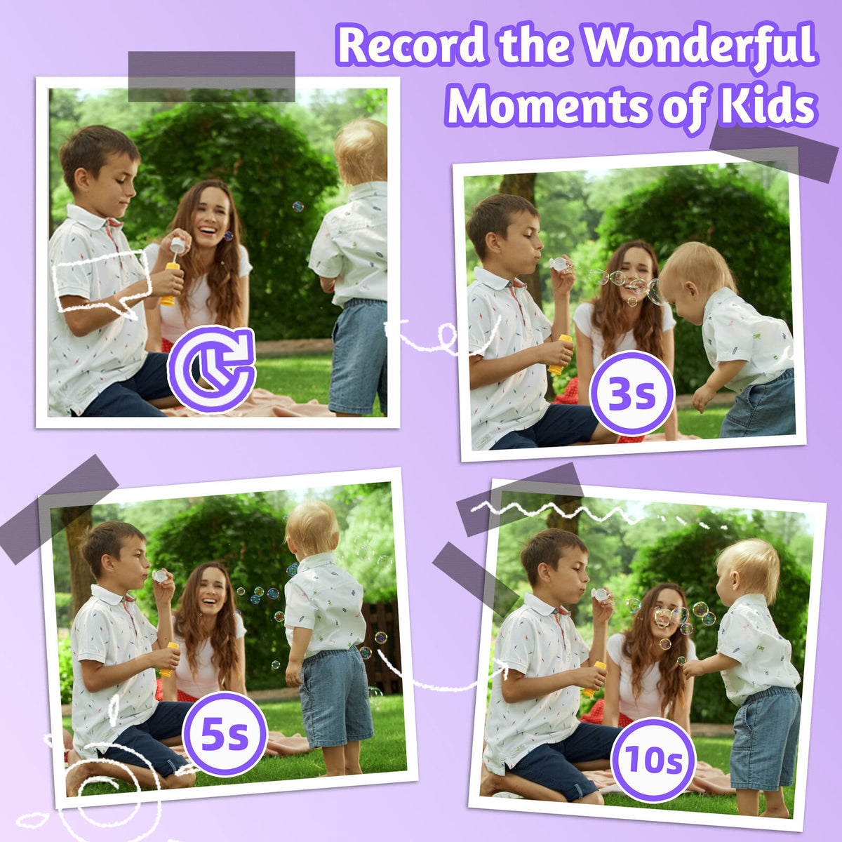 Kids 48MP Instant Print Camera with Dual Lens and 1080P HD Video