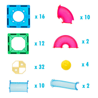 88 Pcs non-toxic STEM Educational, Durable Magnetic Tiles/Puzzle with Storage Bag