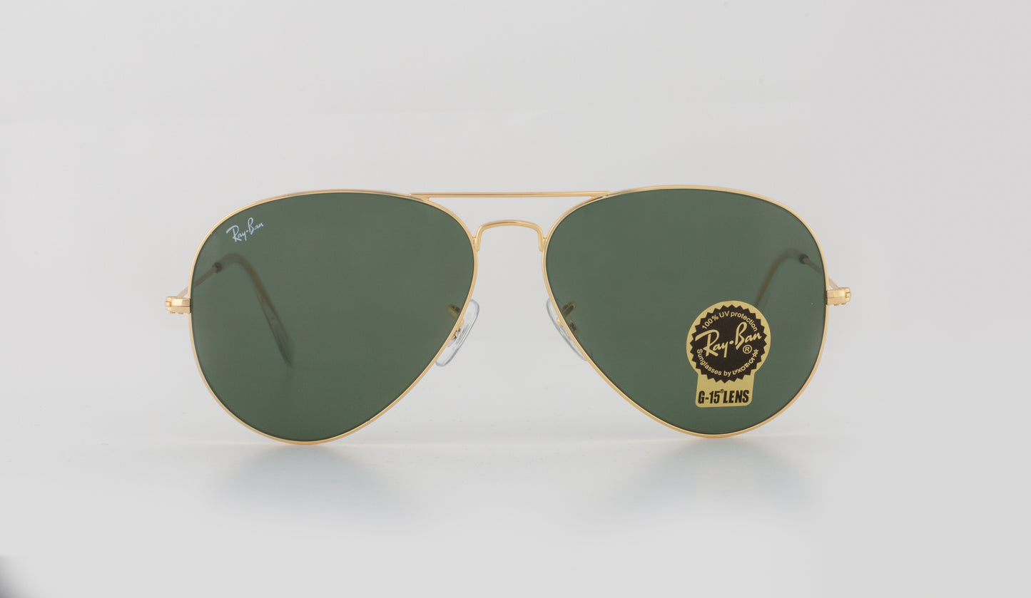 Aviator Large Metal II Sunglasses in Gold and Green
