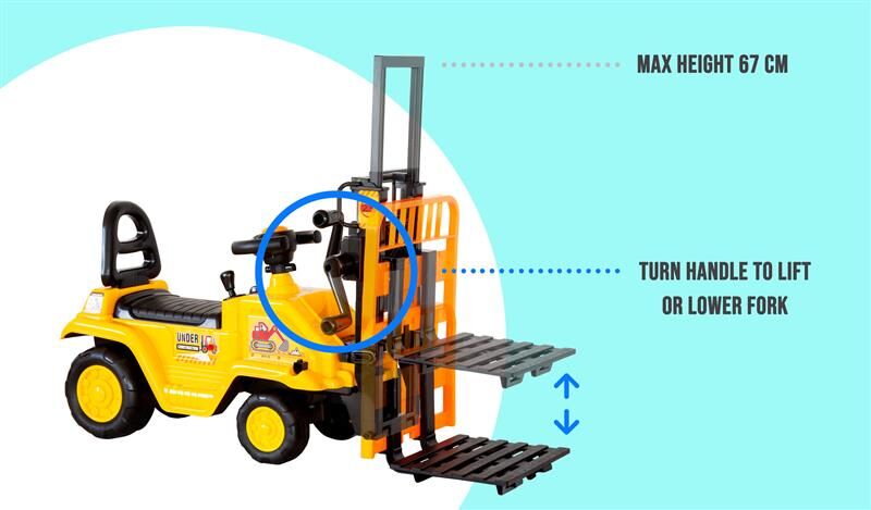 Kids Manual Forklift Ride-On with Working Mast Lift and Pallet