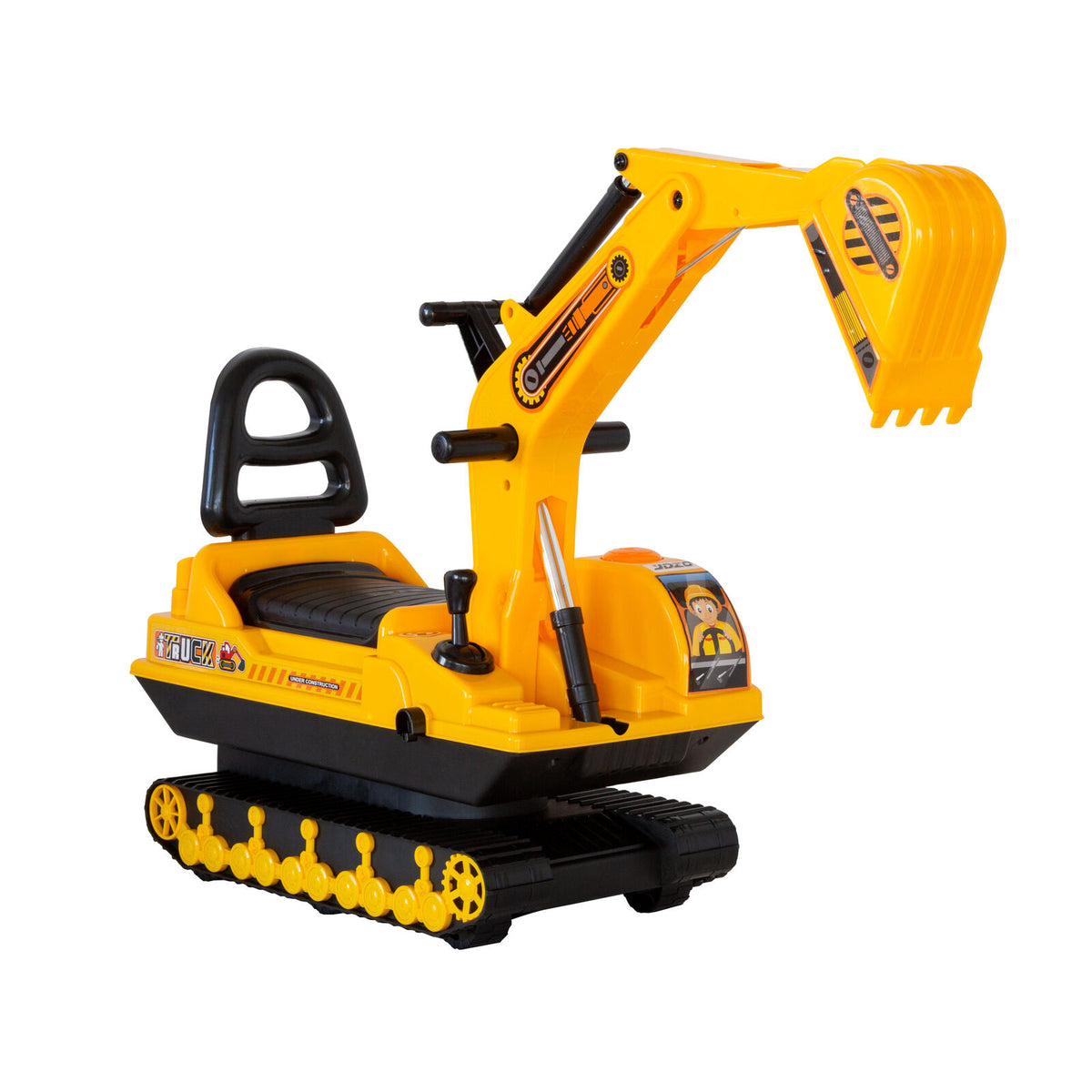 Ride-on Children's Excavator w/ Sturdy Track and Dual Operation Levers to Scoop
