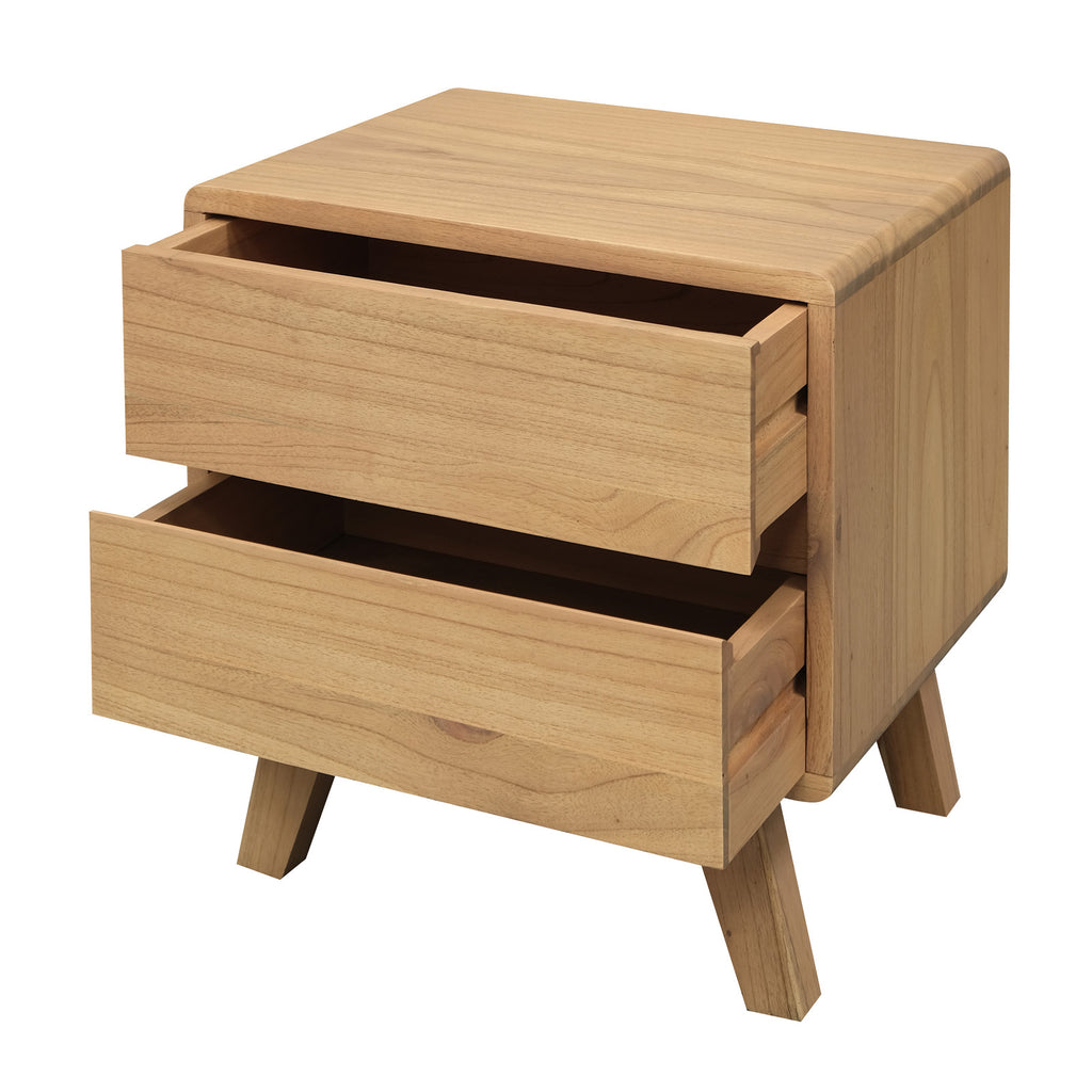Providence 2 Drawer Bedside Table (Natural)
