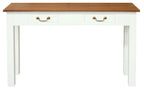 2 Drawer Straight Leg Sofa/Hall Table (White Caramel)