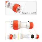 32 Amp 5m 3 Pin Extension Lead Single Phase 250V Rubber Cable Male/Female Plug