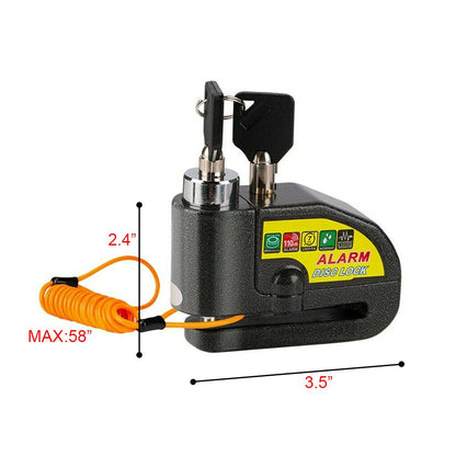 Black Motorcycle Alarm Disc Lock Motor Bike Brake Security Electric  Bicycle Lock AU