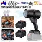 Stepless Cordless Leaf Blower w/2 Batteries Portable Handheld Turbo Jet Fan AU
