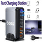 600W GaN³ 8 Ports Fast Charging Station USB&Type-C for iPhone, Laptops, MacBook