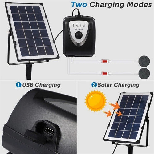 Solar Pond Pump Air Pump Solar Powered Pool Fish Tank Oxygenator Oxygen Aerator