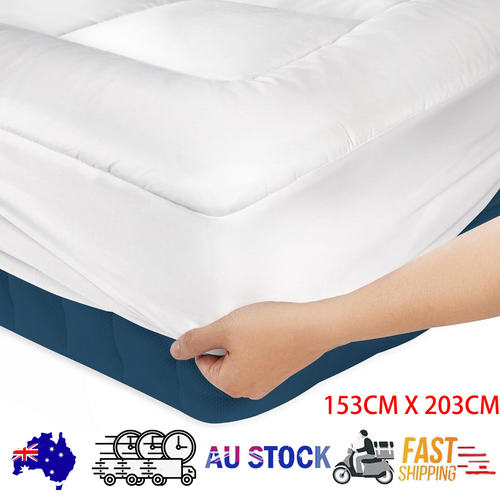 Luxury Mattress Topper Pillowtop Bedding Mat Pad Fitted Cover Underlay QUEEN