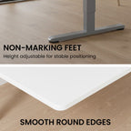 FORTIA Sit to Stand Standing Desk, 160x60cm, 72-118cm Electric Height Adjustable, White Desktop/Silver Frame