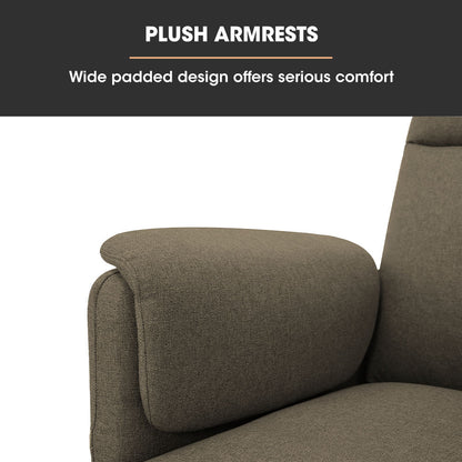 FORTIA Electric Armchair Recliner, Single Fabric Chair, Biege